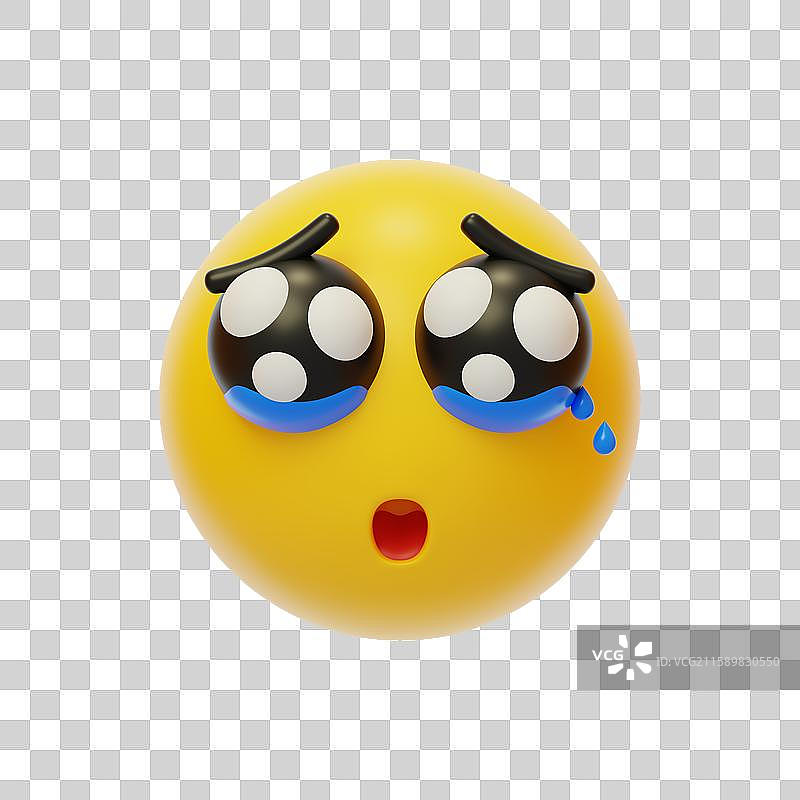 免抠快哭表情包社交情绪反应3D图片素材