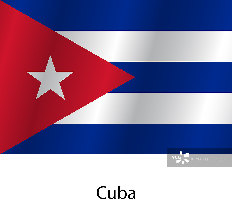 白色背景上的古巴国旗图片素材
