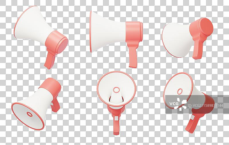免抠电商喇叭推广推销促销扩音3D图片素材