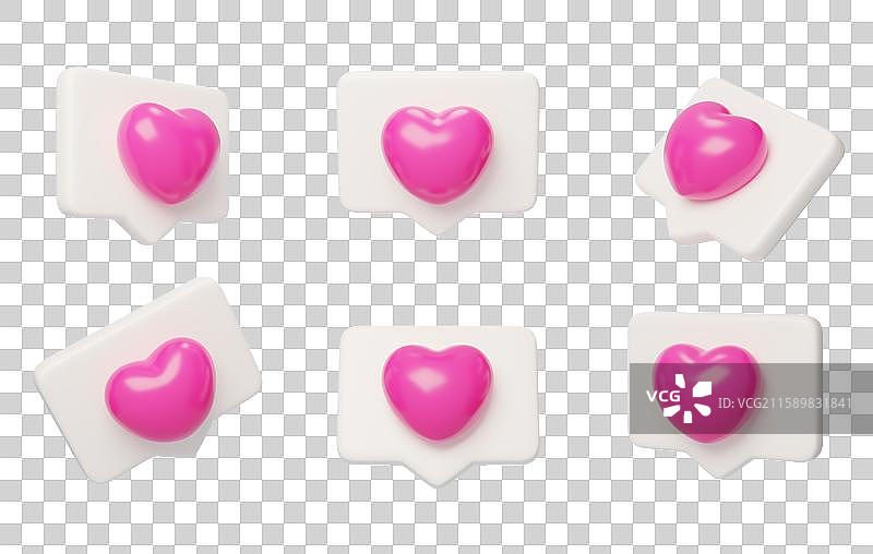 免抠情人节七夕浪漫爱情幸福情话3D图片素材