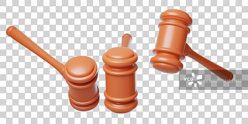 免抠砸金蛋法庭审判工具锤子3D图片素材
