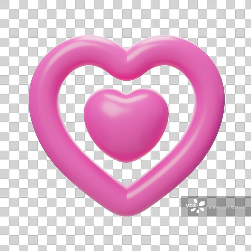 免抠情人节七夕浪漫爱情幸福爱心3D图片素材