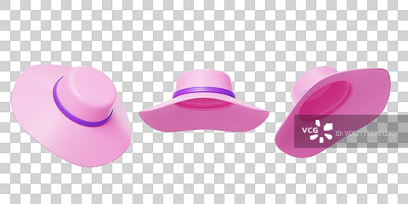 免抠旅游度假出行遮阳太阳帽子3D图片素材