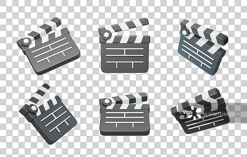 免抠电影剧情录像短剧拍板开拍3D图片素材