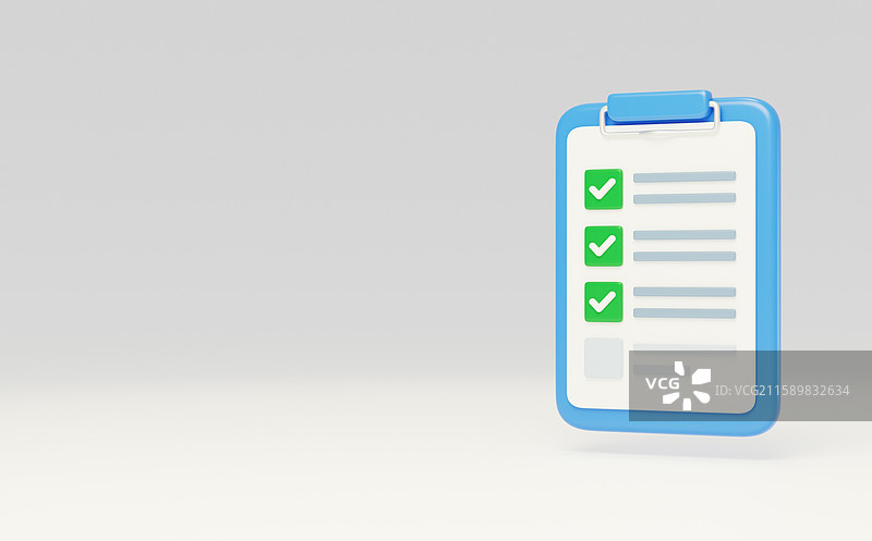 清单任务记录检查订单整理3D图片素材