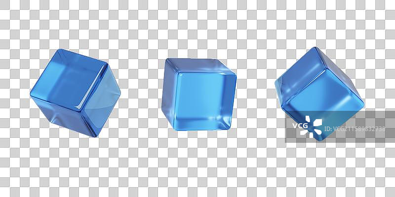 免抠立方体数据粒子模型方块格子3D图片素材