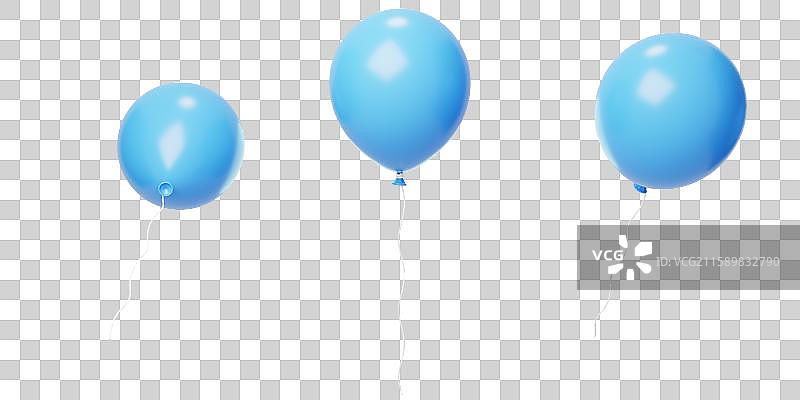 免抠活动节日装饰漂浮欢乐气球3D图片素材