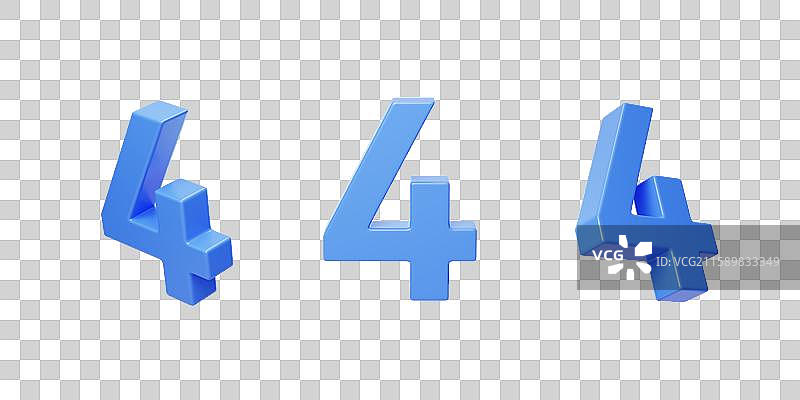 免抠数字4运算周年庆倒计时庆典3D图片素材