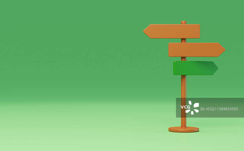 路标方向标引导导游功能标牌3D图片素材