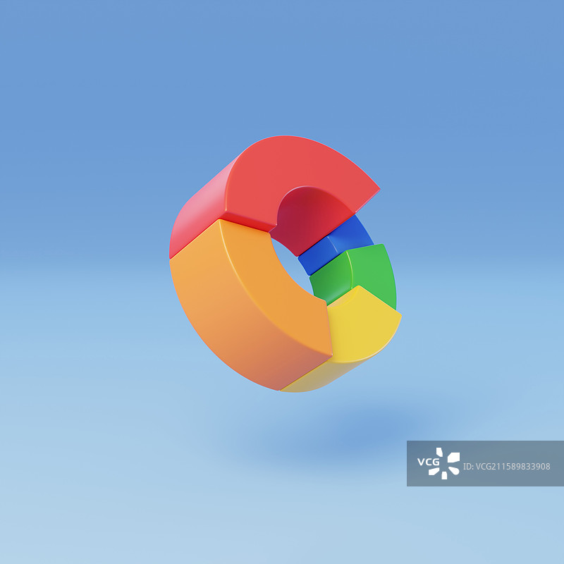 圆饼图数据占比可视化统计3D图片素材