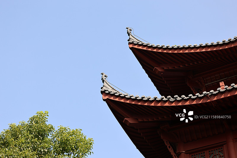 九江浔阳江畔浔阳楼锁江楼风景区中国历史建筑特写图片素材