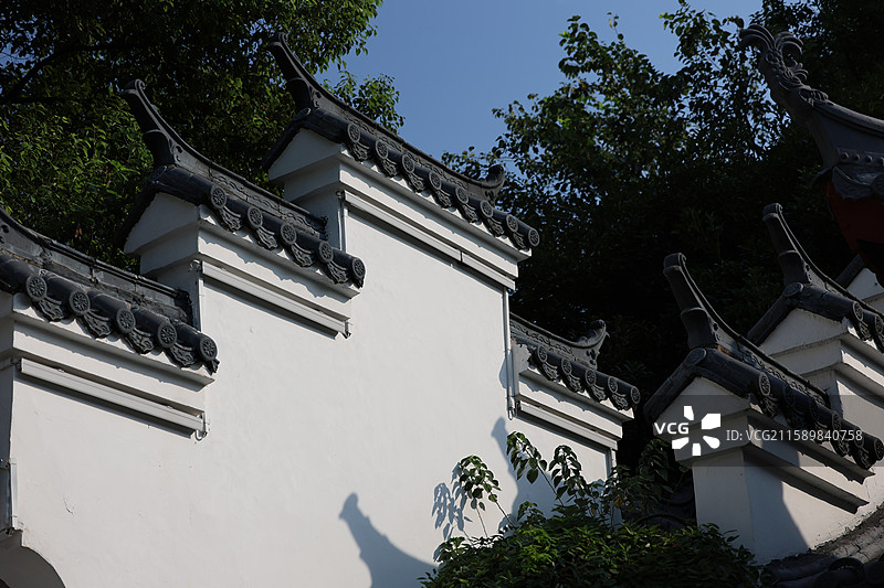 九江浔阳江畔浔阳楼锁江楼风景区中国历史建筑特写图片素材