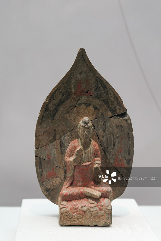 河北省 邯郸市 临漳县 邺城考古博物馆 东魏 坐佛三尊像图片素材