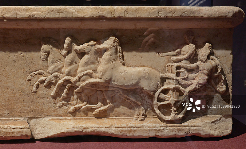 战车比赛胜利者纪念碑基座 雅典古阿哥拉博物馆藏 公元前400-前350年图片素材