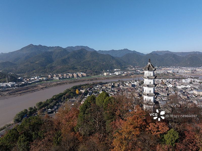 台州临海巾山塔群图片素材