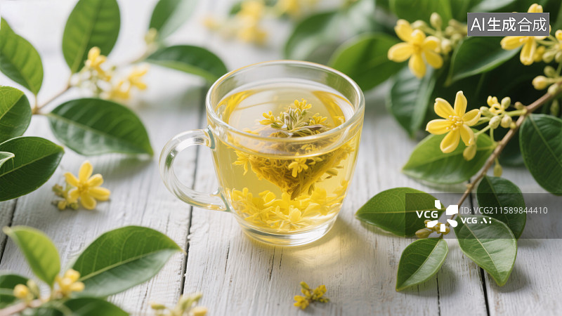 【AI数字艺术】清心润肺的菊花茶图片素材