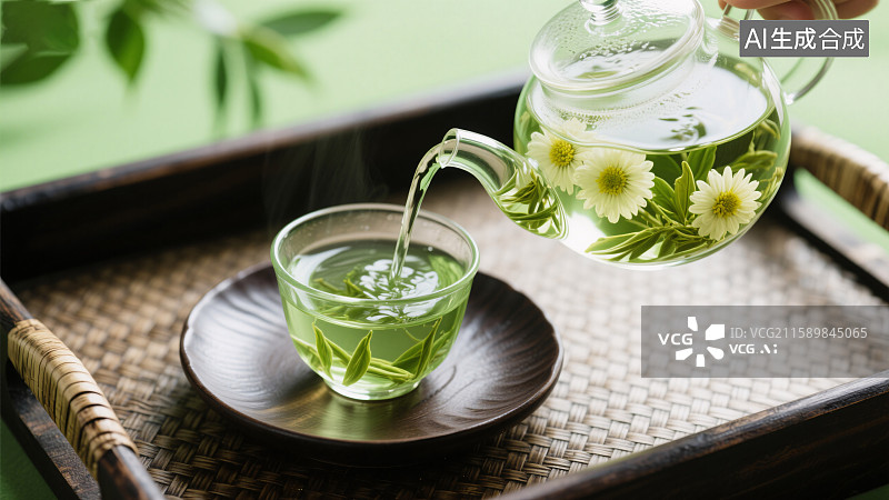 【AI数字艺术】一壶清茶品人生图片素材