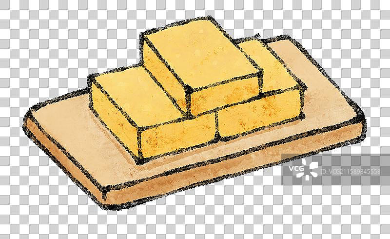 广州美食插画-黄金糕图片素材