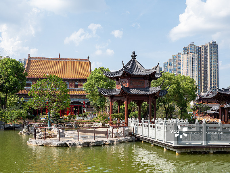 湖南长沙古开福寺建筑图片素材