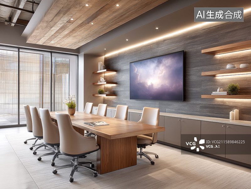 【AI数字艺术】现代简约会议室图片素材