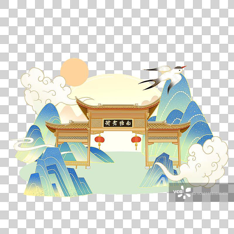 温州地标建筑南塘老街图片素材