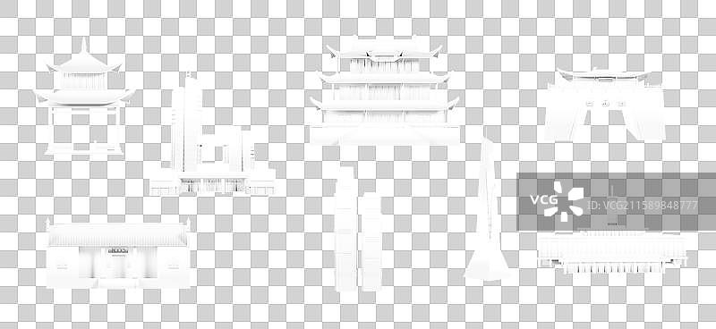 3D立体长沙城市地标建筑长沙元素图片素材