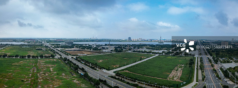 营口市 西市区 明湖广场 奥体中心 航拍图片素材