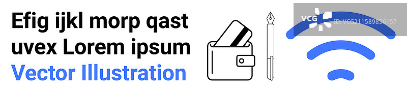 数字钱包与信用卡和钢笔图片素材