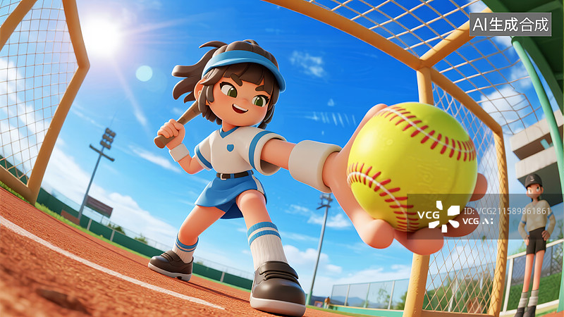 【AI数字艺术】棒球少年投球瞬间图片素材
