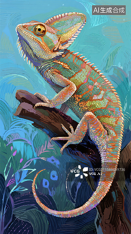 【AI数字艺术】变色龙的艺术图片素材