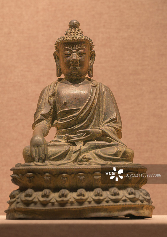 铜佛像_明代_平湖博物馆_渺渺大象_浙江古代造像艺术展图片素材