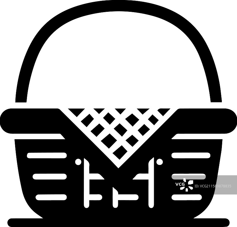 简单的野餐篮图标设计图片素材