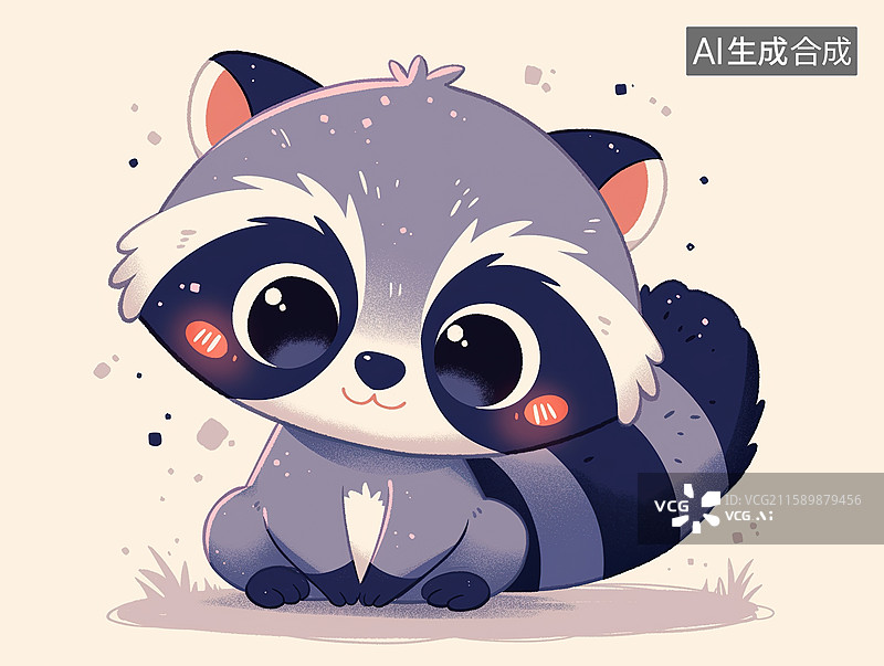 【AI数字艺术】可爱的小浣熊图片素材