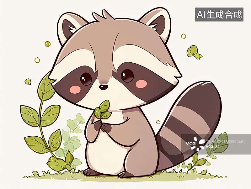 【AI数字艺术】可爱的小浣熊图片素材