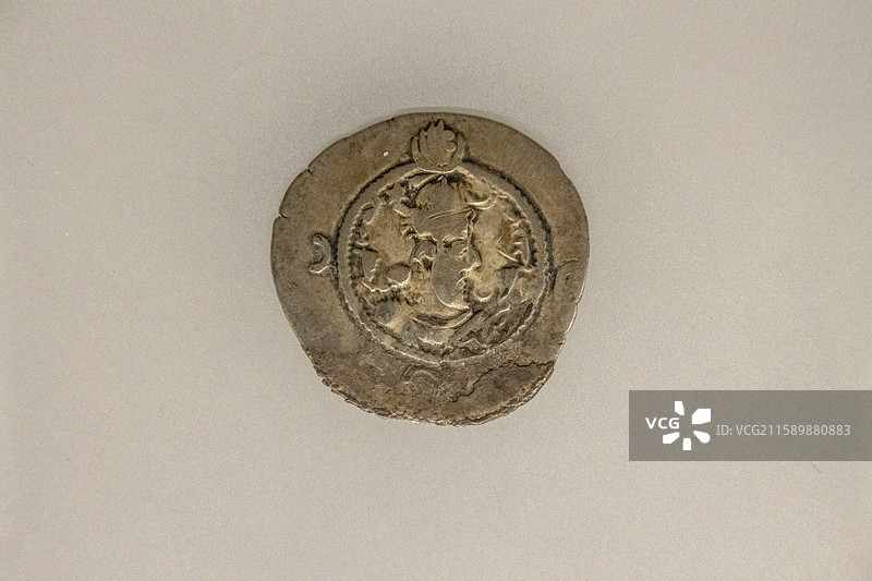 内蒙古博物院：库思老一世银币（唐，内蒙古博物院藏，三级文物）图片素材