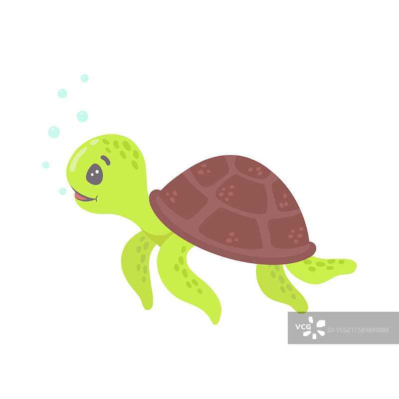 卡通风格的海龟数字艺术图片素材