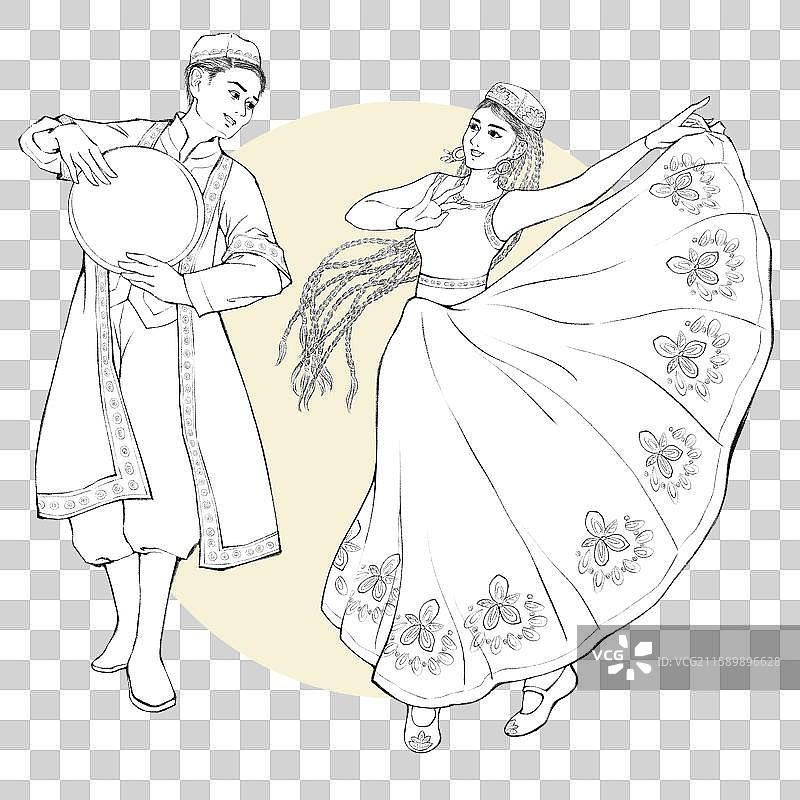 56民族，新疆，维吾尔族图片素材