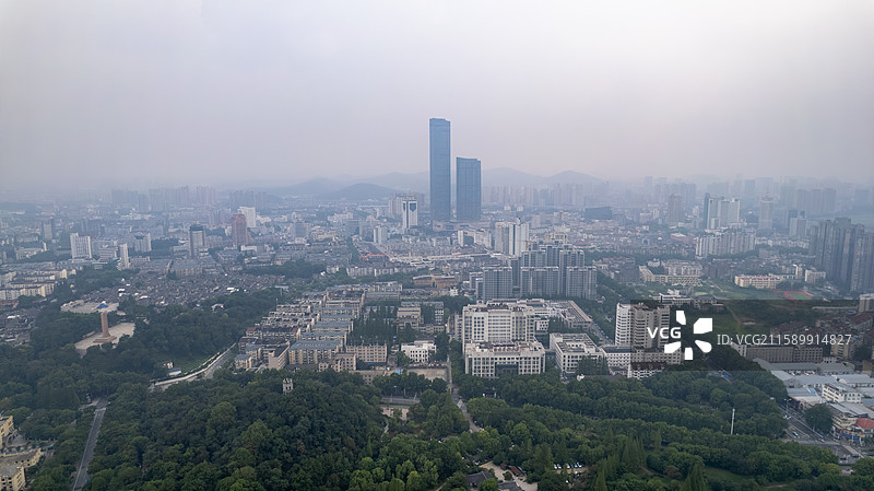 航拍 镇江 北固山 北固楼图片素材