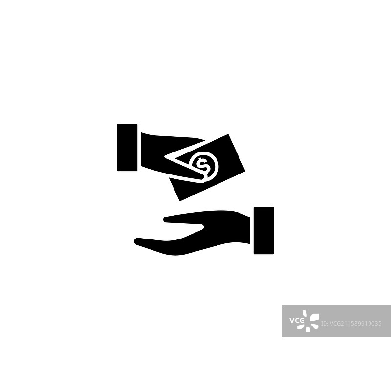 两只手在交换钱币，象征着金融交易图片素材