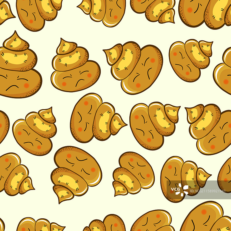 白色背景上的可爱便便无缝图案图片素材