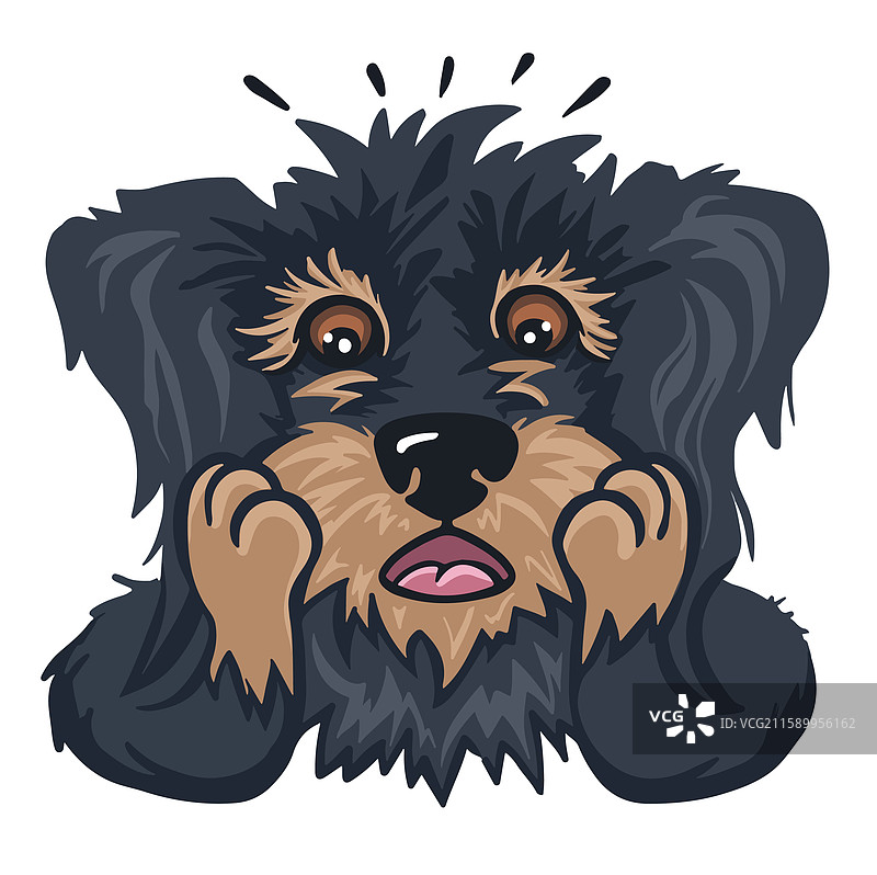 狗的恐惧情绪色彩卡通图图片素材