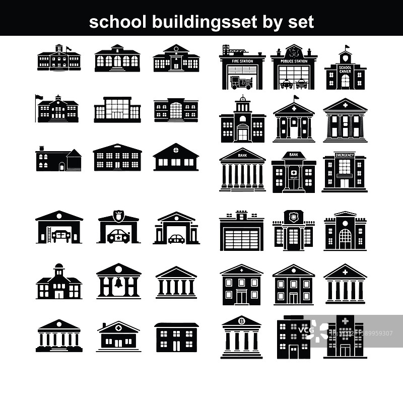 学校建筑图标图片素材