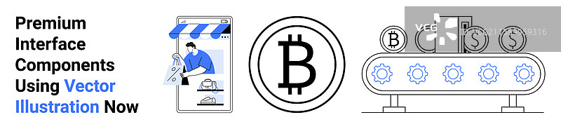 数字商务创新与加密货币图片素材