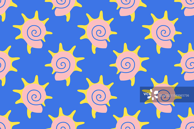 热带海滩的海贝壳无缝图案图片素材