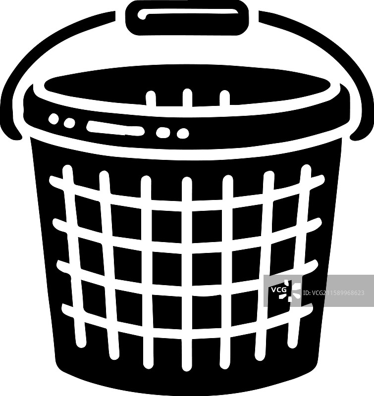 简单的带网格的桶图标设计图片素材