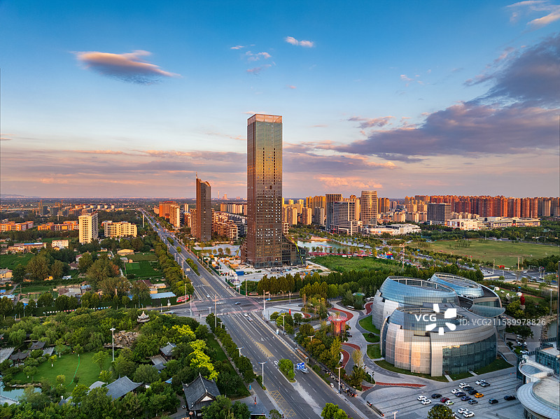 亚洲中国河南省商丘永城市城市风光航拍视角图片素材