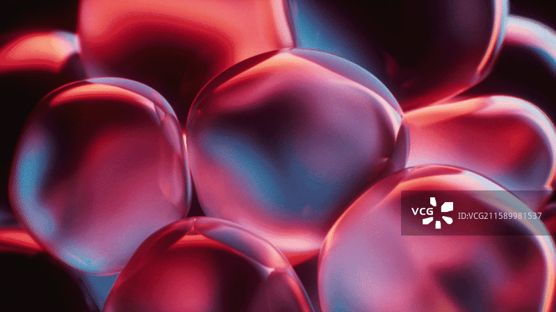 抽象霓虹玻璃球体背景三维渲染图片素材