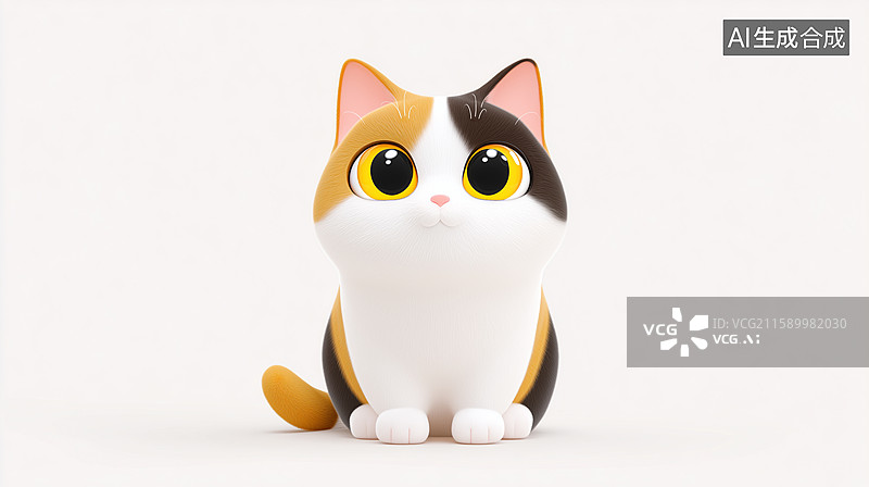 【AI数字艺术】3D卡通可爱猫咪图片素材