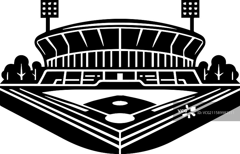 简单的棒球场标志设计图标图片素材