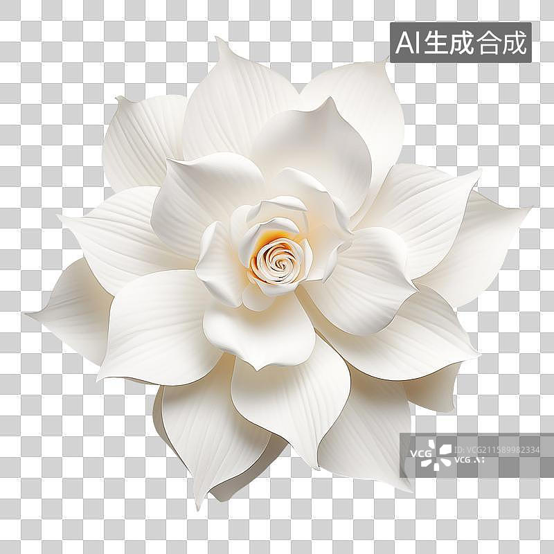 【AI数字艺术】一朵盛开的栀子花白色鲜花特写图片素材